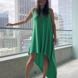 Solo La Fe hi-low green dress. Medium